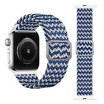 Buckle Braided Elastic Strap Watch Band For Apple Watch Series 7 41mm / 6 & SE & 5 & 4 40mm / 3 & 2 & 1 38mm(Wave Pattern Blue and White)