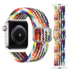 Buckle Braided Elastic Strap Watch Band For Apple Watch Series 8&7 41mm / SE 2&6&SE&5&4 40mm / 3&2&1 38mmRainbow Color)