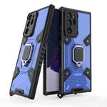 For Samsung Galaxy Note20 Ultra Space PC+TPU Ring Holder Protective Case(Blue)