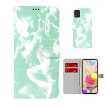 For LG K42 Cloud Fog Pattern Horizontal Flip Leather Case with Holder & Card Slot & Wallet(Mint Green)