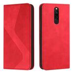 For Xiaomi Redmi 8 / 8A Skin Feel Magnetic S-type Solid Color Horizontal Flip Leather Case with Holder & Card Slot & Wallet(Red)