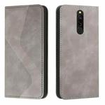 For Xiaomi Redmi 8 / 8A Skin Feel Magnetic S-type Solid Color Horizontal Flip Leather Case with Holder & Card Slot & Wallet(Grey)