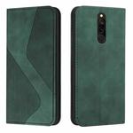 For Xiaomi Redmi 8 / 8A Skin Feel Magnetic S-type Solid Color Horizontal Flip Leather Case with Holder & Card Slot & Wallet(Green)