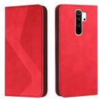 For Xiaomi Redmi 9 Skin Feel Magnetic S-type Solid Color Horizontal Flip Leather Case with Holder & Card Slot & Wallet(Red)