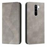 For Xiaomi Redmi 9 Skin Feel Magnetic S-type Solid Color Horizontal Flip Leather Case with Holder & Card Slot & Wallet(Grey)