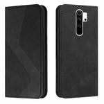 For Xiaomi Redmi 9 Skin Feel Magnetic S-type Solid Color Horizontal Flip Leather Case with Holder & Card Slot & Wallet(Black)