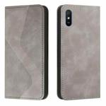 For Xiaomi Redmi 9A Skin Feel Magnetic S-type Solid Color Horizontal Flip Leather Case with Holder & Card Slot & Wallet(Grey)