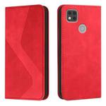 For Xiaomi Redmi 9C Skin Feel Magnetic S-type Solid Color Horizontal Flip Leather Case with Holder & Card Slot & Wallet(Red)