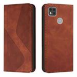 For Xiaomi Redmi 9C Skin Feel Magnetic S-type Solid Color Horizontal Flip Leather Case with Holder & Card Slot & Wallet(Brown)