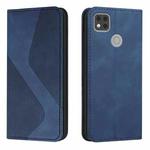 For Xiaomi Redmi 9C Skin Feel Magnetic S-type Solid Color Horizontal Flip Leather Case with Holder & Card Slot & Wallet(Blue)