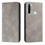 For Xiaomi Redmi Note 8 Skin Feel Magnetic S-type Solid Color Horizontal Flip Leather Case with Holder & Card Slot & Wallet(Grey)