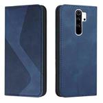 For Xiaomi Redmi Note 8 Pro Skin Feel Magnetic S-type Solid Color Horizontal Flip Leather Case with Holder & Card Slot & Wallet(Blue)