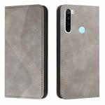 For Xiaomi Redmi Note 8T Skin Feel Magnetic S-type Solid Color Horizontal Flip Leather Case with Holder & Card Slot & Wallet(Grey)