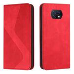 For Xiaomi Redmi Note 9 5G / Note 9T Skin Feel Magnetic S-type Solid Color Horizontal Flip Leather Case with Holder & Card Slot & Wallet(Red)
