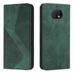 For Xiaomi Redmi Note 9 5G / Note 9T Skin Feel Magnetic S-type Solid Color Horizontal Flip Leather Case with Holder & Card Slot & Wallet(Green)