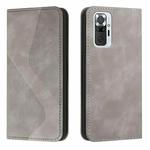 For Xiaomi Redmi Note 10 Pro Skin Feel Magnetic S-type Solid Color Horizontal Flip Leather Case with Holder & Card Slot & Wallet(Grey)