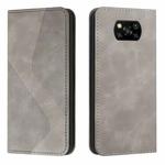 For Xiaomi Poco X3 NFC Skin Feel Magnetic S-type Solid Color Horizontal Flip Leather Case with Holder & Card Slot & Wallet(Grey)