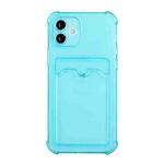 For iPhone 11 TPU Dropproof Protective Back Case with Card Slot (Baby Blue)