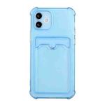 For iPhone 11 Pro Max TPU Dropproof Protective Back Case with Card Slot (Blue)