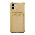 For iPhone 11 Pro Max TPU Dropproof Protective Back Case with Card Slot (Gold)