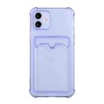 For iPhone 12 Pro TPU Dropproof Protective Back Case with Card Slot(Purple)