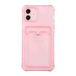 For iPhone 12 TPU Dropproof Protective Back Case with Card Slot(Pink)