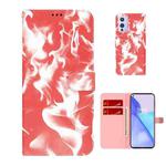 For OnePlus 9 Cloud Fog Pattern Horizontal Flip Leather Case with Holder & Card Slot & Wallet(Red)