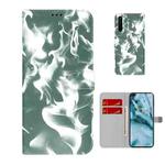 For OnePlus Nord Cloud Fog Pattern Horizontal Flip Leather Case with Holder & Card Slot & Wallet(Dark Green)