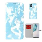 For OnePlus Nord N10 5G Cloud Fog Pattern Horizontal Flip Leather Case with Holder & Card Slot & Wallet(Sky Blue)