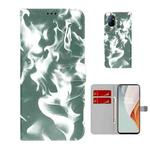 For OnePlus Nord N100 Cloud Fog Pattern Horizontal Flip Leather Case with Holder & Card Slot & Wallet(Dark Green)