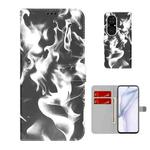 For Huawei P50 Pro Cloud Fog Pattern Horizontal Flip Leather Case with Holder & Card Slot & Wallet(Black)