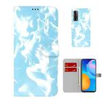 For Huawei P smart 2021 / Y7a Cloud Fog Pattern Horizontal Flip Leather Case with Holder & Card Slot & Wallet(Sky Blue)