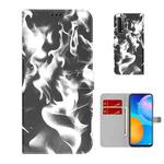 For Huawei P smart 2021 / Y7a Cloud Fog Pattern Horizontal Flip Leather Case with Holder & Card Slot & Wallet(Black)