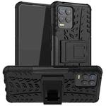 For OPPO Realme 8 / 8 Pro Tire Texture Shockproof TPU+PC Protective Case with Holder(Black)