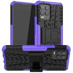 For OPPO Realme 8 / 8 Pro Tire Texture Shockproof TPU+PC Protective Case with Holder(Purple)