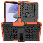 For Samsung Galaxy Tab A7 Lite Tire Texture Shockproof TPU+PC Protective Case with Holder(Orange)