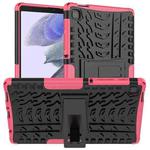 For Samsung Galaxy Tab A7 Lite Tire Texture Shockproof TPU+PC Protective Case with Holder(Pink)