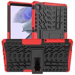 For Samsung Galaxy Tab A7 Lite Tire Texture Shockproof TPU+PC Protective Case with Holder(Red)