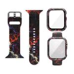 Silicone Printing Integrated Watch Case Watch Band For Apple Watch Series 7  41mm / & 6 & SE & 5 & 4 40mm  (Starry Sky)