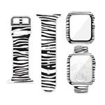 Silicone Printing Integrated Watch Case Watch Band For Apple Watch Series 3 & 2 & 1 42mm(Zebra)