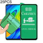For Xiaomi Redmi Note 9 4G 25 PCS 9D Full Screen Full Glue Ceramic Film