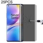For OnePlus 8 Pro 25 PCS 0.3mm 9H Surface Hardness 3D Curved Surface Privacy Glass Film