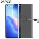 For OPPO Reno5 Pro 5G 25 PCS 0.3mm 9H Surface Hardness 3D Curved Surface Privacy Glass Film