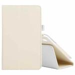 For Samsung Galaxy Tab A7 Lite T220 / T225 Litchi Texture Solid Color Horizontal Flip Leather Case with Holder & Pen Slot(White)