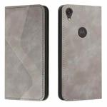 For Motorola Moto E6 Skin Feel Magnetic S-type Solid Color Horizontal Flip Leather Case with Holder & Card Slot & Wallet(Grey)
