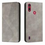 For Motorola Moto E6s 2020 Skin Feel Magnetic S-type Solid Color Horizontal Flip Leather Case with Holder & Card Slot & Wallet(Grey)