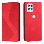 For Motorola Moto Edge S Skin Feel Magnetic S-type Solid Color Horizontal Flip Leather Case with Holder & Card Slot & Wallet(Red)