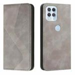 For Motorola Moto Edge S Skin Feel Magnetic S-type Solid Color Horizontal Flip Leather Case with Holder & Card Slot & Wallet(Grey)