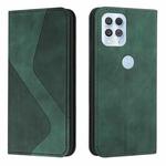 For Motorola Moto Edge S Skin Feel Magnetic S-type Solid Color Horizontal Flip Leather Case with Holder & Card Slot & Wallet(Green)