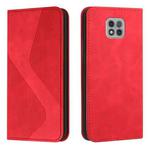 For Motorola Moto G Power 2021 Skin Feel Magnetic S-type Solid Color Horizontal Flip Leather Case with Holder & Card Slot & Wallet(Red)